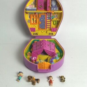 Vintage 1994 Polly Pocket Pony Ridin Show Horseshoe Compact COMPLETE Sound Works